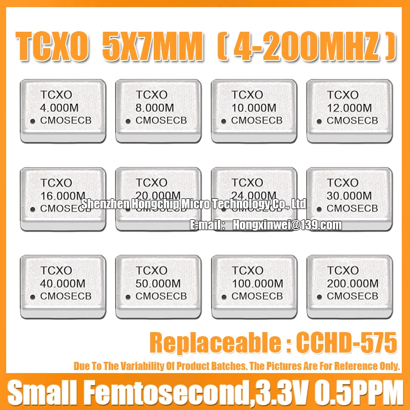 Imagem -02 - Oscilador de Cristal Tcxo 5070 Pequeno Temperatura Feminina Chip Subsidiado Substituir Cchd575 10m 10mhz 10.000mhz 3.3v Pcs