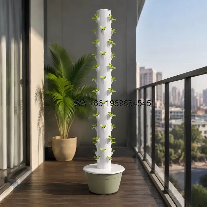 Wmwmnu Commercial 13 Tier Hydroponic Tower System for Greenhouse Vegetable Farming with Water Pump Automatic Irrigation
