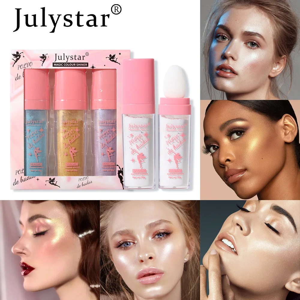 Highlight Powder Makeup Set Natural Facial Contouring Shaping Brightening Highlighter for Face & Body Shimmer Glow Cosmetic Kit