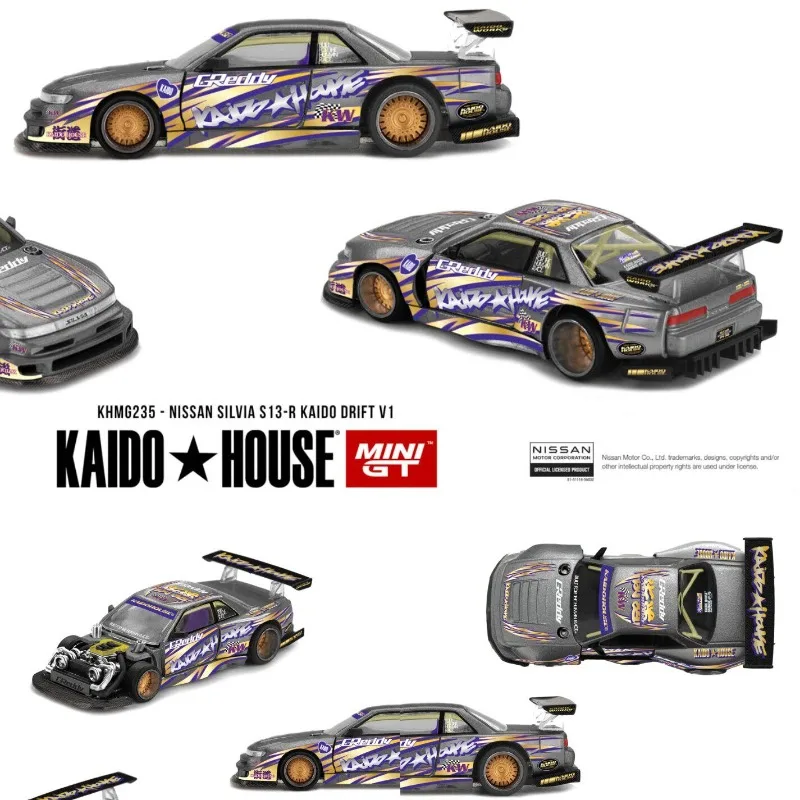 

Kaido House + MINIGT 1:64 Nissan Silvia S13-R die-cast alloy car model, a gift for a friend, an adult collection piece.