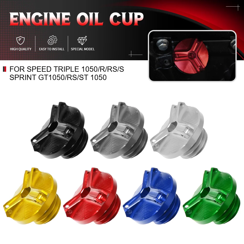 

For SPEED TRIPLE 1050/R/RS/S SPRINT GT1050/RS/ST 1050 Motorcycle Engine Oil Cap Bolts Fuel Filler Cap Protection M19*2.5