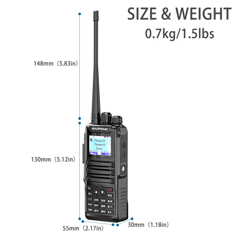 Baofeng DM-1702 DMR Radio OpenGD77 GPS Dual Band VHF UHF Tier 1+2 Dual Time Slot Analog Digital Transceiver - view 3