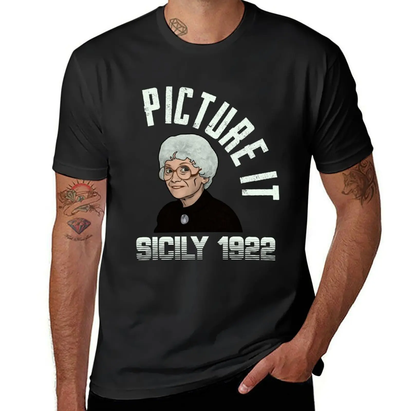

Picture it with Sophia Petrillo Sicily 1922 Funny T-Shirt kawaii clothes shirts graphic tees Men's cotton t-shirt