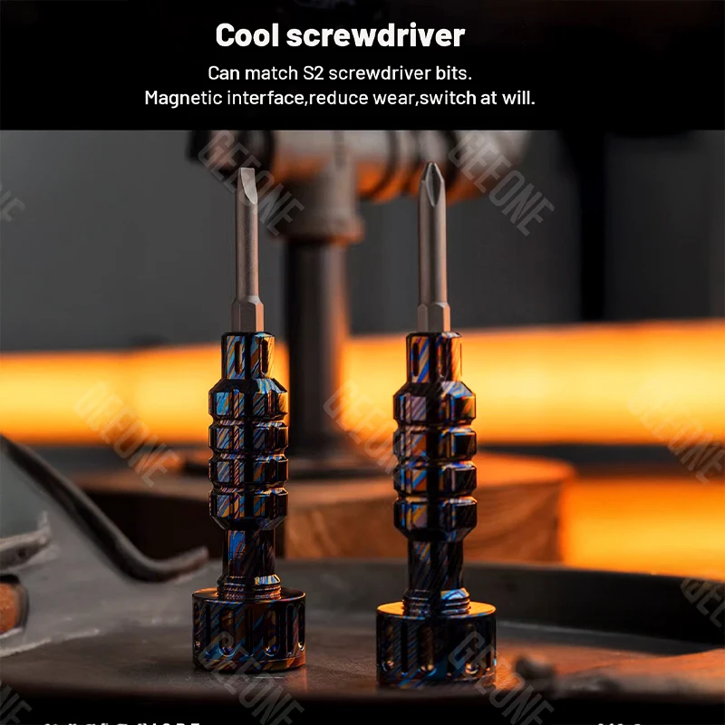 Bad guy Copper Brass Damascus Screwdriver Gyro Screwdriver EDC Multifunction Screwdriver Organiser Fidget Toy