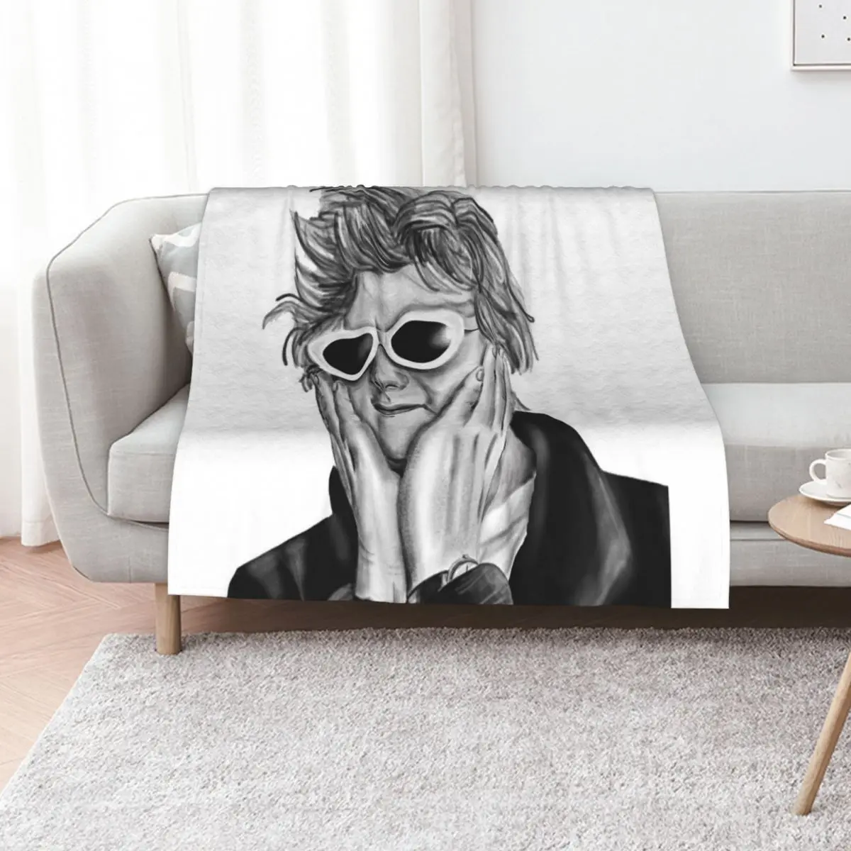 Lewis Capaldi hand drawn portrait Throw Blanket For Baby Beautifuls Retros blankets and throws For Decorative Sofa Hair Blankets