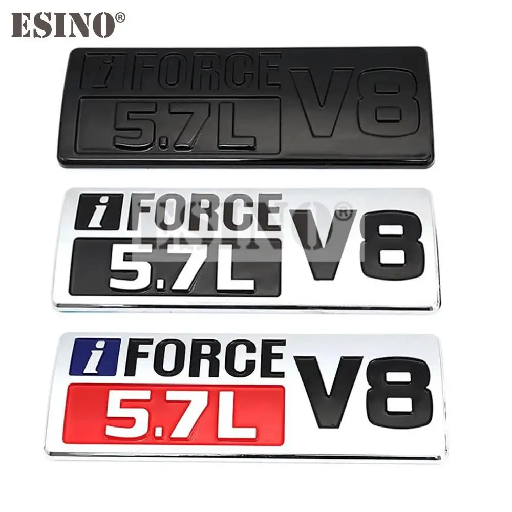 5.7L V8 3D Feder Rear Trunk Metal Chrome Zinc Alloy Emblem Badge Decal Auto Accessory for Toyota Tundra IForce