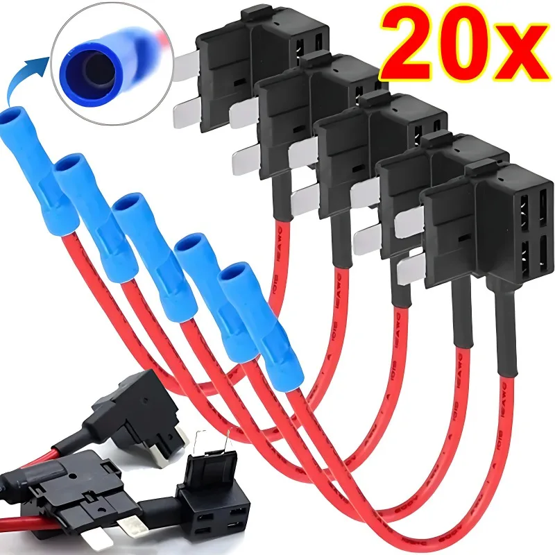 32V MINI SMALL MEDIUM Size Car Fuse Holder Add-a-circuit TAP Adapter Micro Mini Standard ATM Blade Fuse for Cars Vans 20/10/5pcs