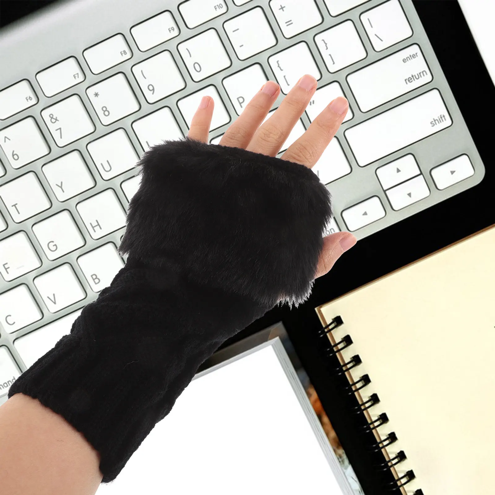 1 Pair Winter Women's Knitted Wrist Cuffs Detachable Warm Hand Sleeves Sweater Coat Short Arm Warmers Knitting Faux Wrist
