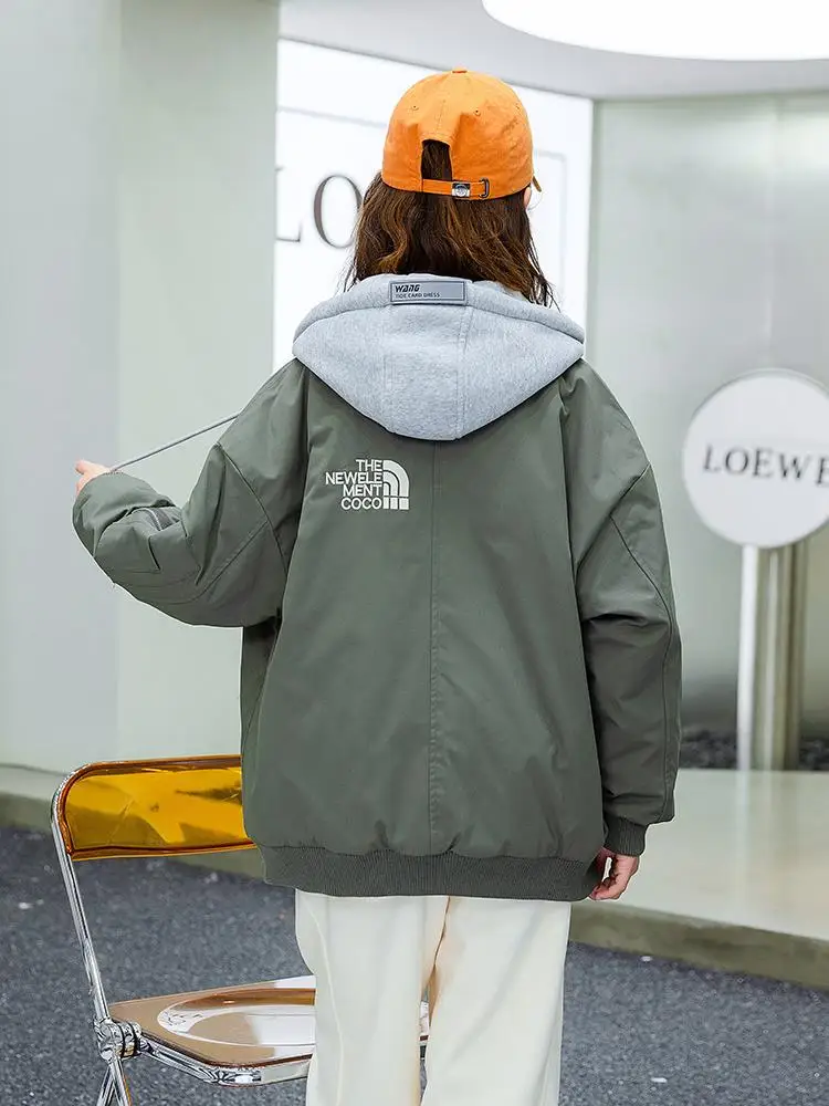 

New 2025 Autumn Winter Thiened Cotton Jaet for Teenage Girls And High School Students American Sle Baseball Coat