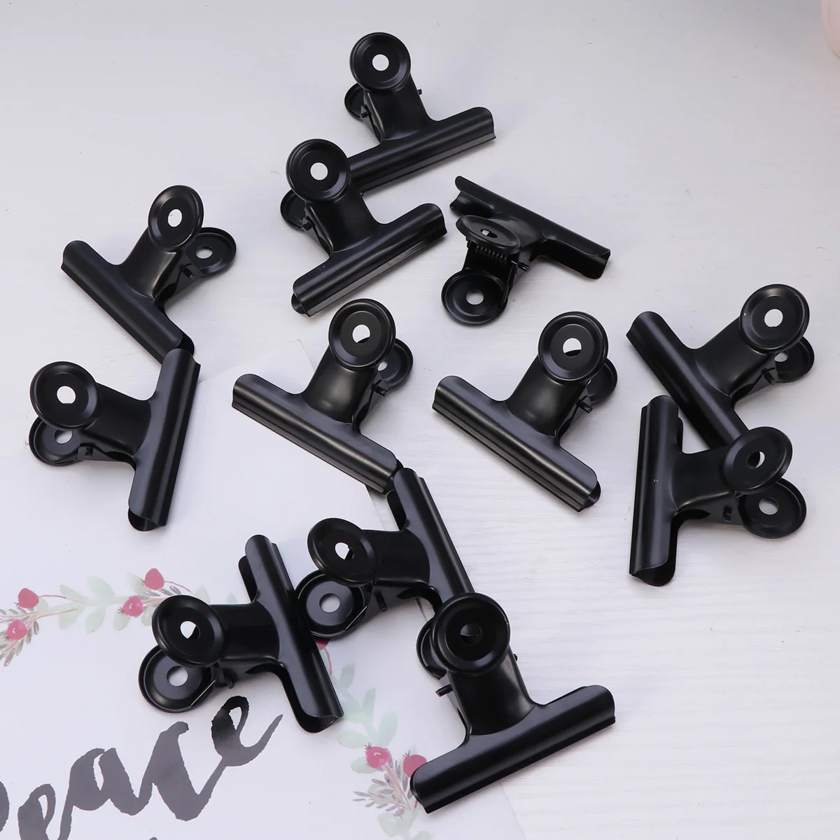 

12 pcs 63Mm Binder Office Supplies Heavy Duty Metal Paper For School Black Document Holder Organizer Stationery Clips Financial