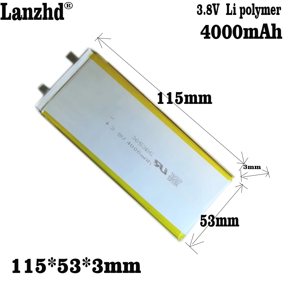 

3.8V Polymer lithium battery 3053115 4000mAh Large capacity Tablet computer, Mobile power supply DIY batteries