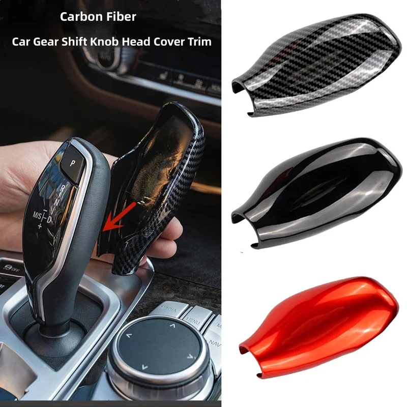 

Car Gear Shift Knob Head Cover Trim ABS Carbon Fiber Sticker For BMW 5 6 7 Series GT G32 G30 G11 G12 X3 X4 G01 G02 2016-2021