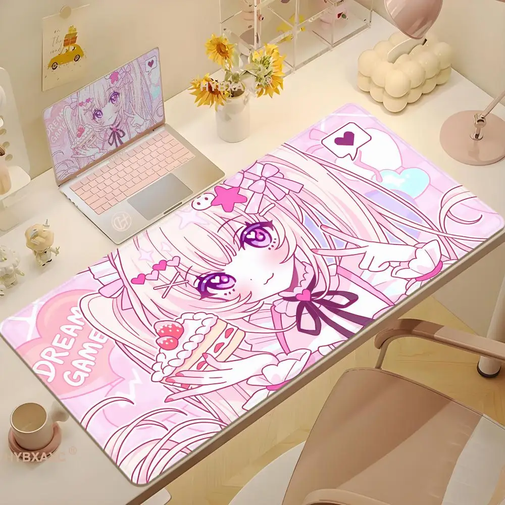 Game Professional Pretty Pixel Girl Rubber Mouse Pad Anime Balance E-Sports Gaming Mousepad Desktop Decoration Desk Mat Mice Mat