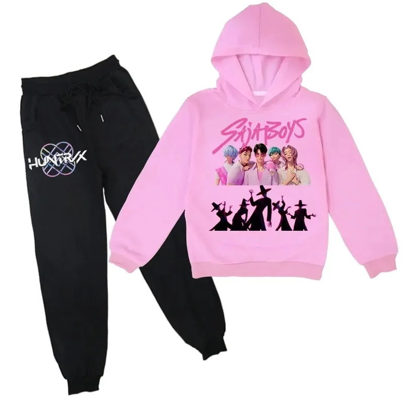 الأطفال هوديس مجموعات Kpop شيطان الصيادين ساجا الفتيان البلوز الفتيات الفتيان بلوزات أنيمي شاحنة الخريف ملابس الاطفال غير رسمية