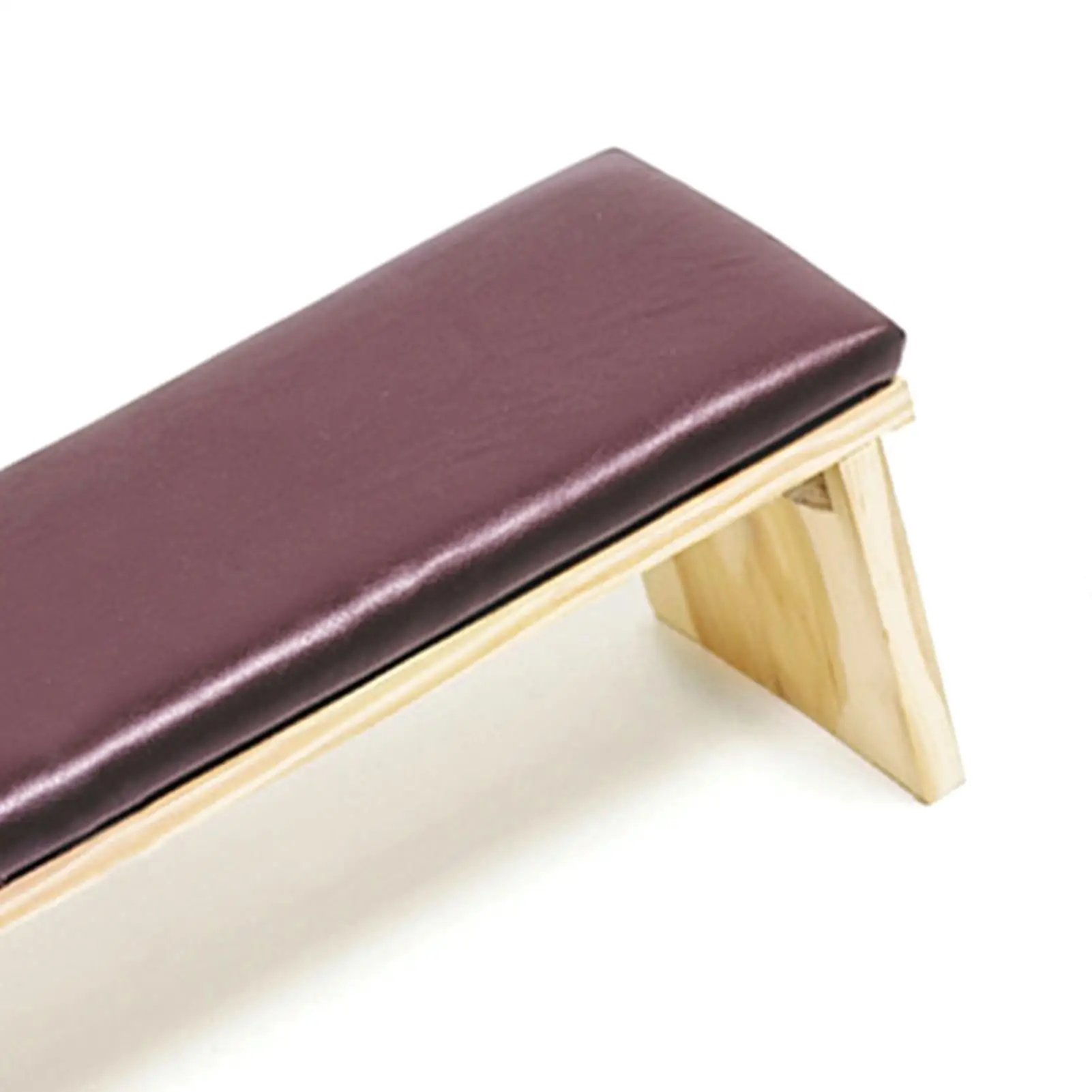 Japanese Style Wooden Nail Arm Hand Rest Double Layer PU Leather Manicure Pillow Cushion