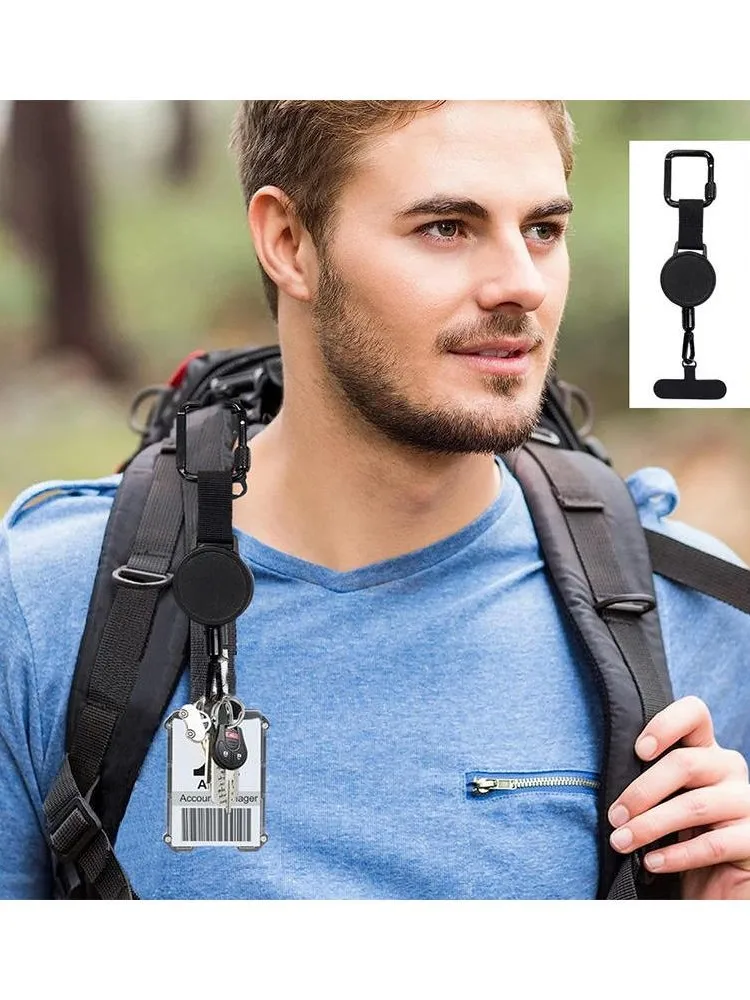 AliExpress Anti-Theft Retractable Phone Lanyard Tether Cellphone Tab Strap with Carabiner Anti-Drop Harness for Hiking Cycling Climbing
