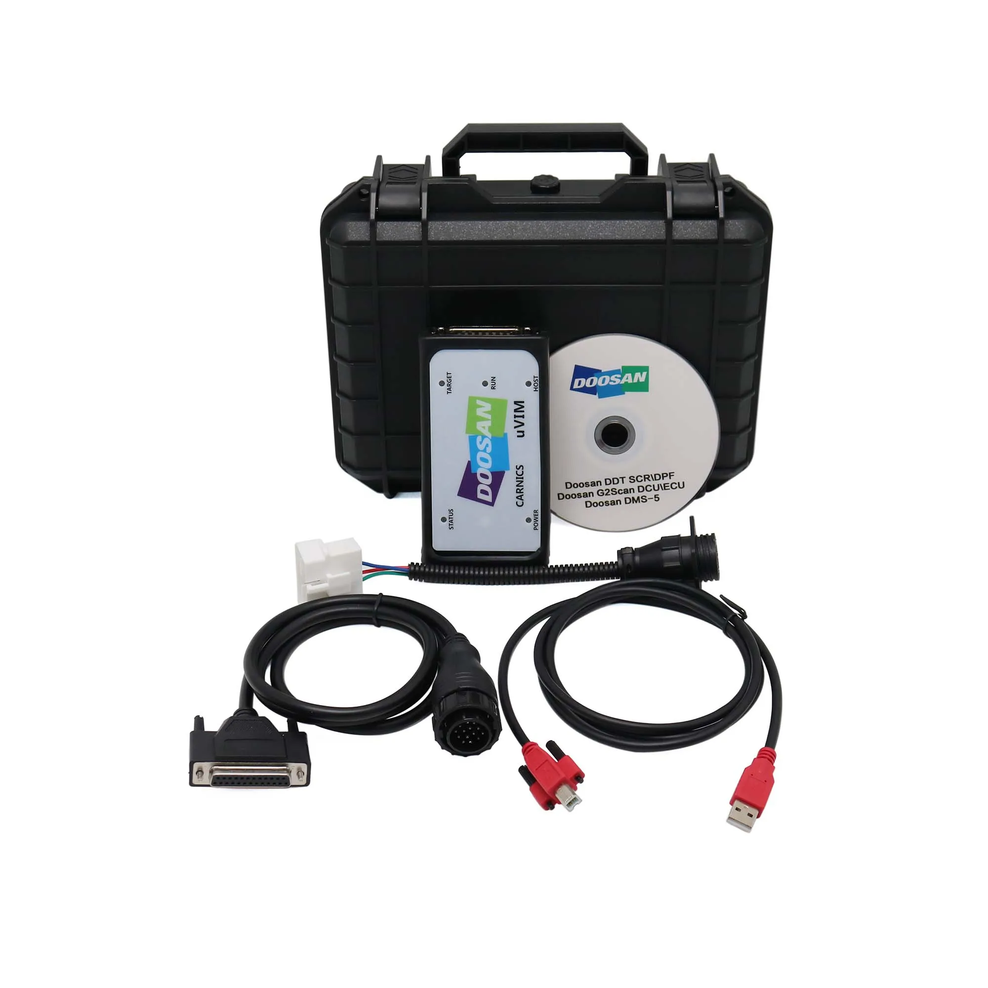 

Диагностический инструмент для экскаватора DOOSAN uVIM, вилочного погрузчика, обнаружение неисправностей двигателя, интерфейс OBD DDT DCU, сканер ЭБУ 2016, программное обеспечение