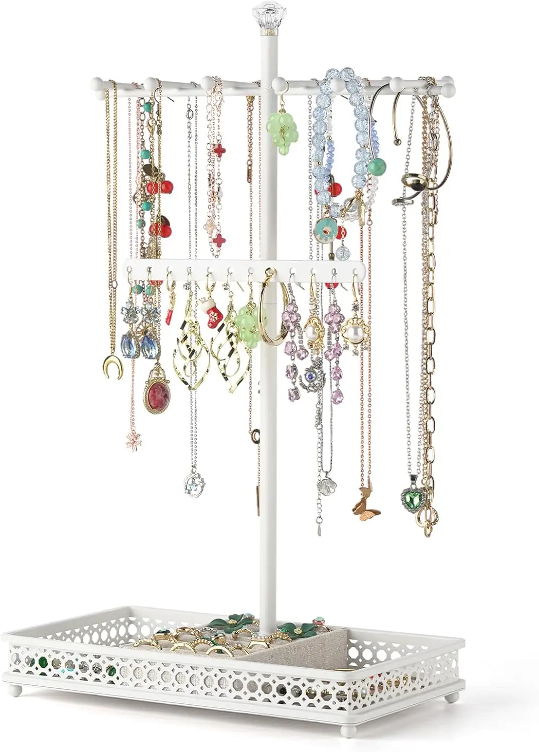 

Jewelry Organizer Stand, 15.6" H Jewelry Tree Display Holder Stand for Bracelets Necklaces Earrings Rings, Gift for Women Girls