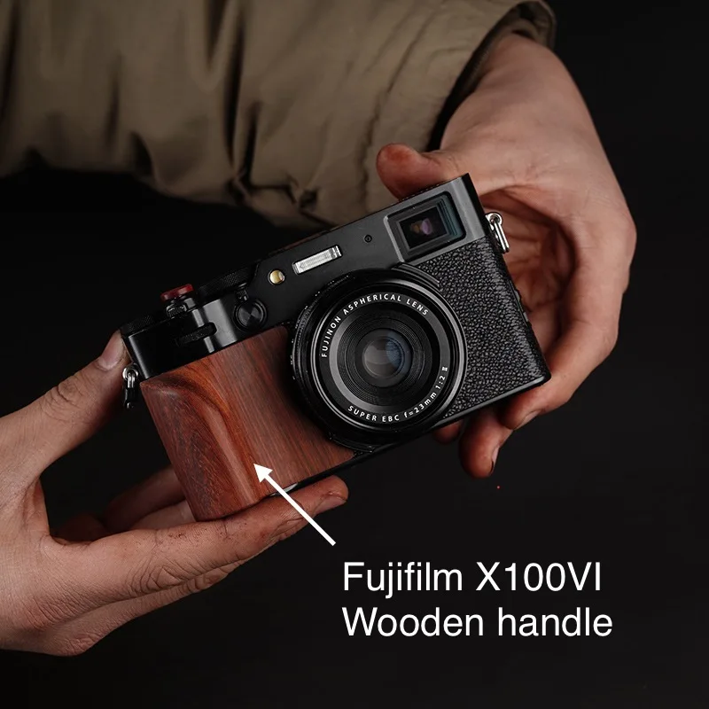 Fujifilm X100VI Solid Wood Handle Ebony Rosewood Enhances Grip Handle Resistance, Ultra-Light and Portable Design