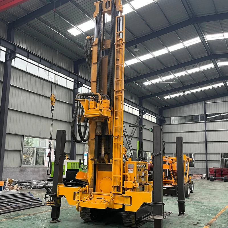 Efficient Core Drilling Rig 100m Water Air Dual Purpose Portable Borehole Machine Diesel Crawler Hydraulic Top Drive
