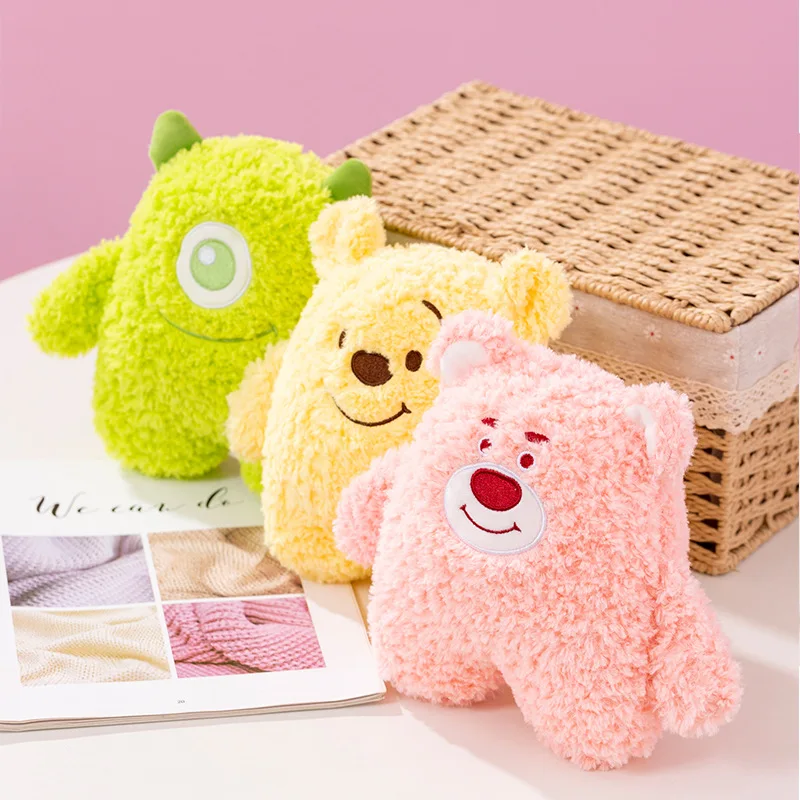 Pink bear on the table to soothe plush toys green little monster for girl birthday gift