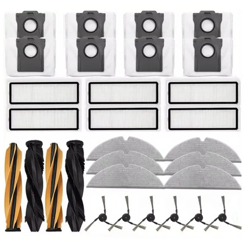 

A02V-Основные и боковые щетки, фильтры, салфетки для уборки, мешки для сбора пыли, 28 шт. Запасные части для пылесоса Dreame D20 Plus/Dreame D20