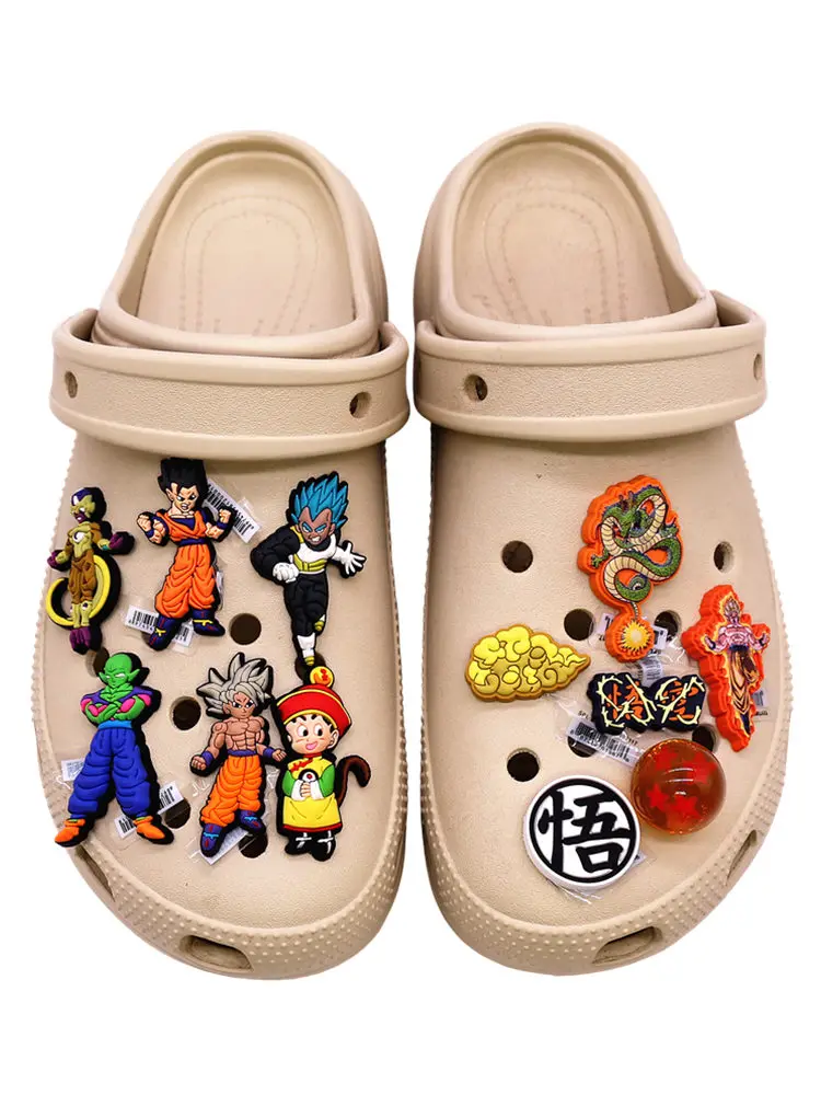 1Pc Bandai Dragon Ball Z DBZ Anime Clog Charms Goku Vegeta Saiyan Toei Manga Otaku Shoe Pins DIY Sneakers Gift Fans Accessories