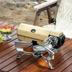 Foldable Camping Gas Stove Outdoor Portable Cassette Burning Stove Picnic Hiking Travel Burner Lightweight Cooker Wind-proof