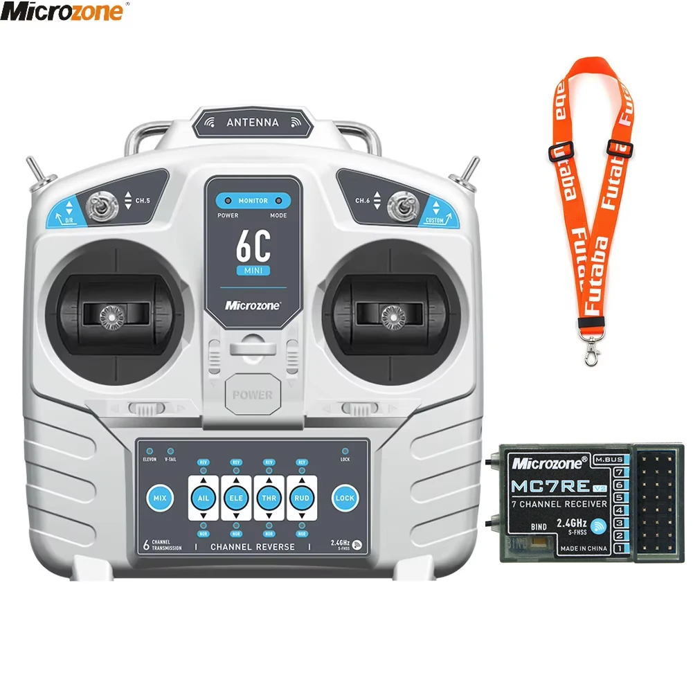 MicroZone MC6C Mini V2 2,4G 6CH controlador transmisor con receptor sistema de Radio para RC avión Drone helicóptero multirotor