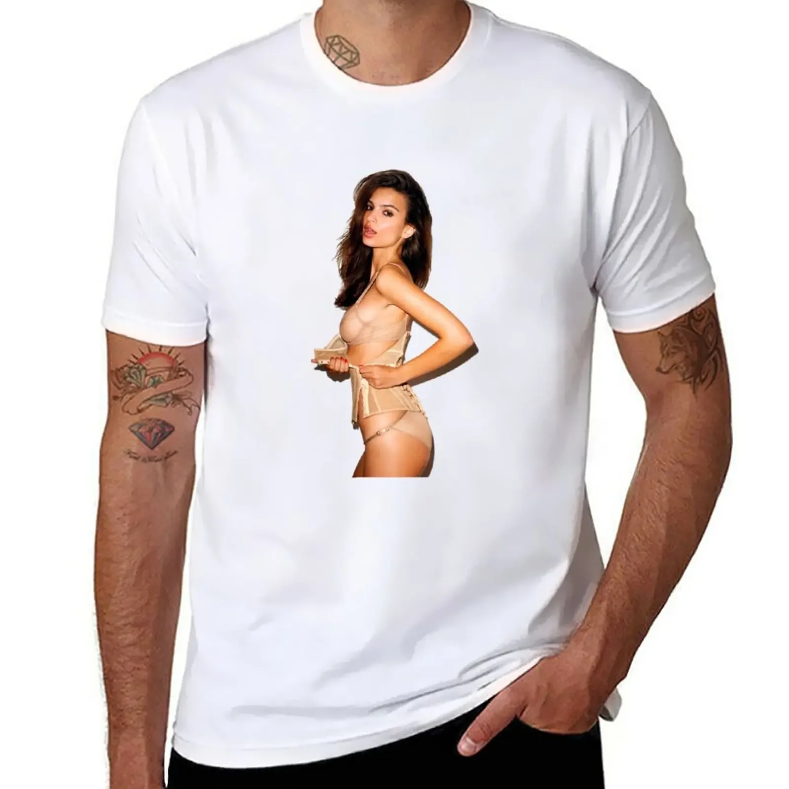 Emily Ratajkowski T-Shirt oversizeds aesthetic clothes mens t shirts