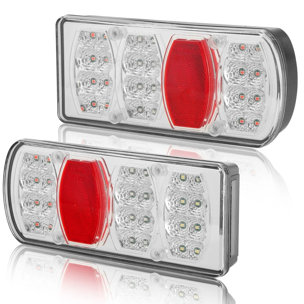 1Set 2pcs 12V 5.5m 7 Pin Plug Car Truck Tail Light Rear Stop Brake Stop Light Signal Lamp Number Plate Reflector Trailer Caravan