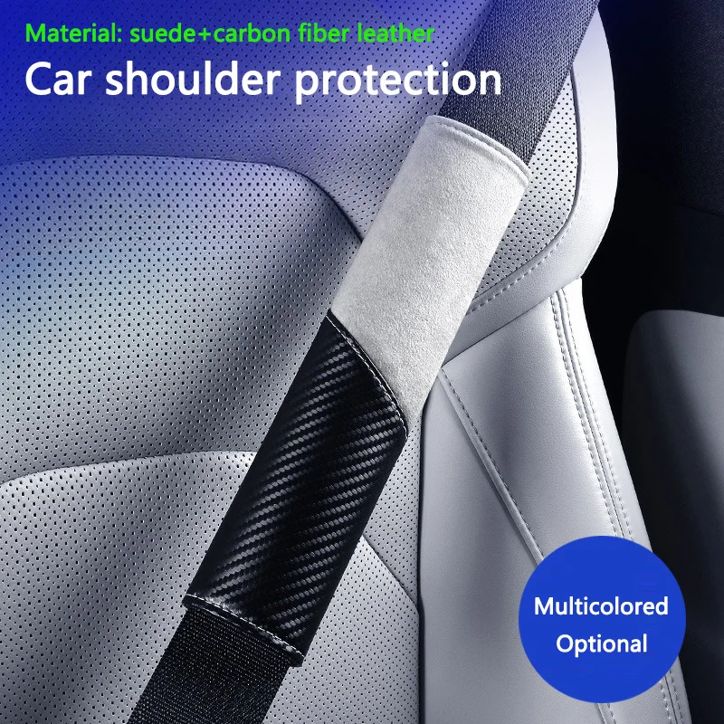 

Fashion 2Pcs Premium Leather Car Seat Belt Cover Soft Shoulder Pad Auto Interior Protection Strap Cushion Auto Accessory