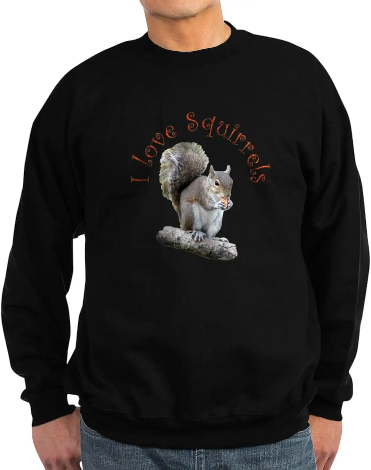 

CafePress Squirrel Sweatshirt (dark) Classic Crew Neck Sweatshirt