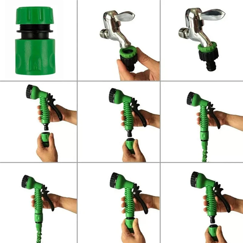 

A74E-Garden Hose Connectors And Fittings Plastic Garden Hose Tap Connector Kit Double Male Connector