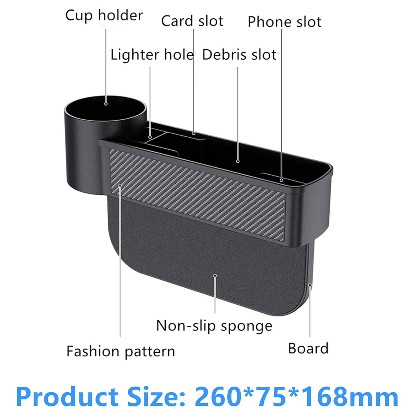 2-in-1 Car Seat Space Organizer Storage Pockets Auto Space Stowing Tidying for Cup Holder Storage/Cellphone/Wallet/Key