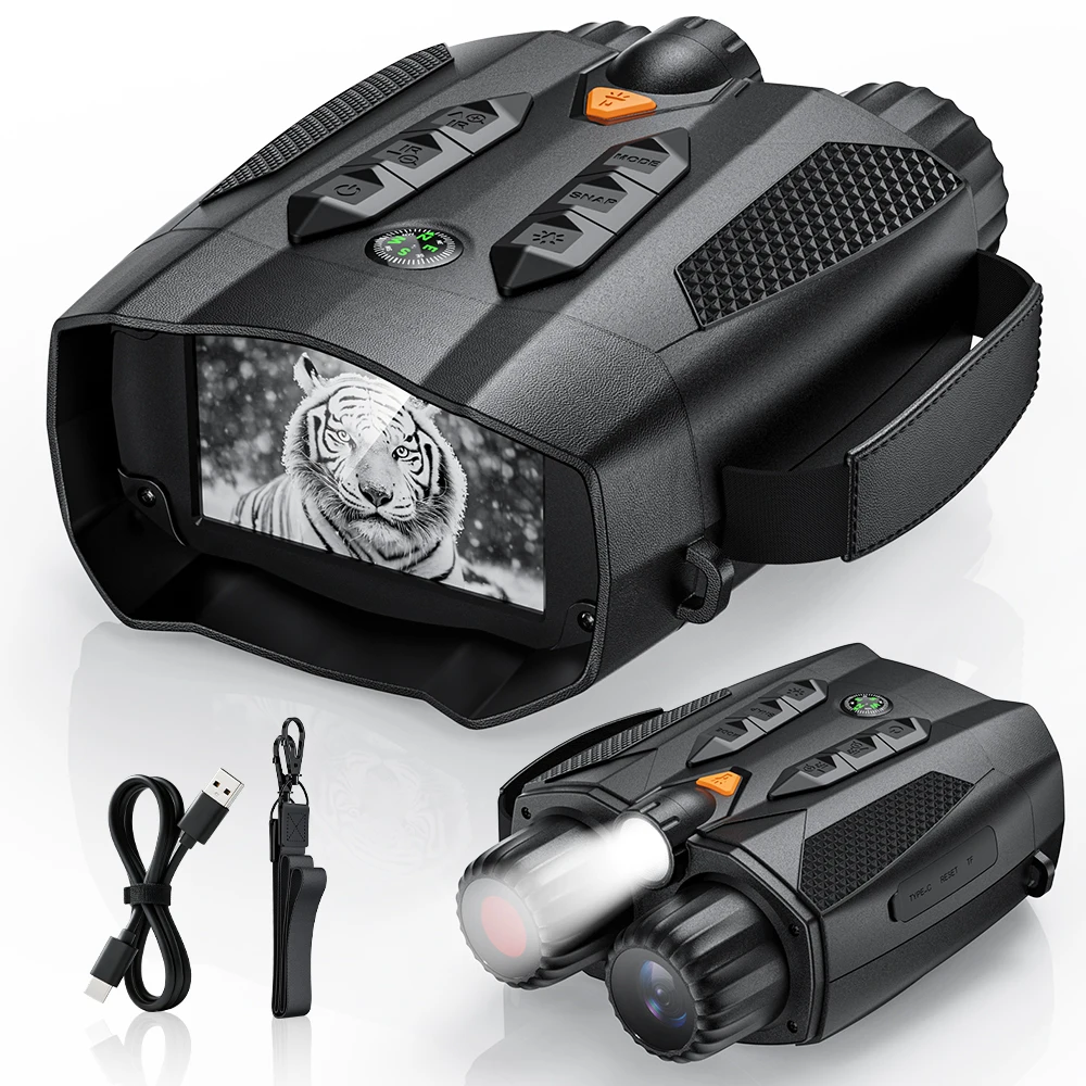Night Vision High-Resolution Night Vision Binoculars with 3 Inch IPS Screen and Infrared Technology