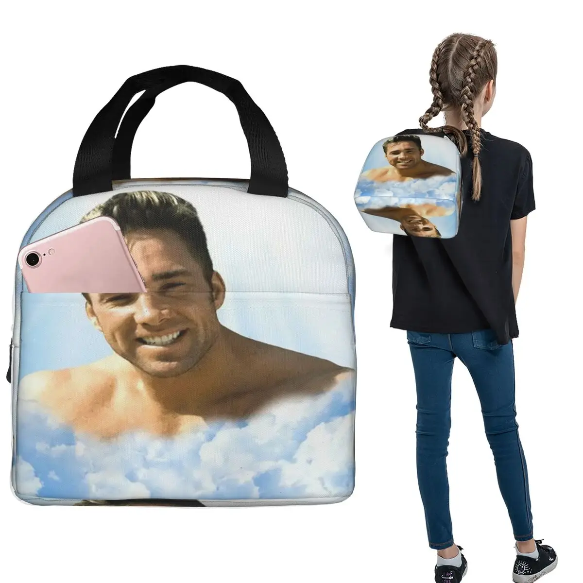 Billy Herrington Insulated Lunch Bag for Women Kids Portable Food Boxes Thermal Lunch Box Tote