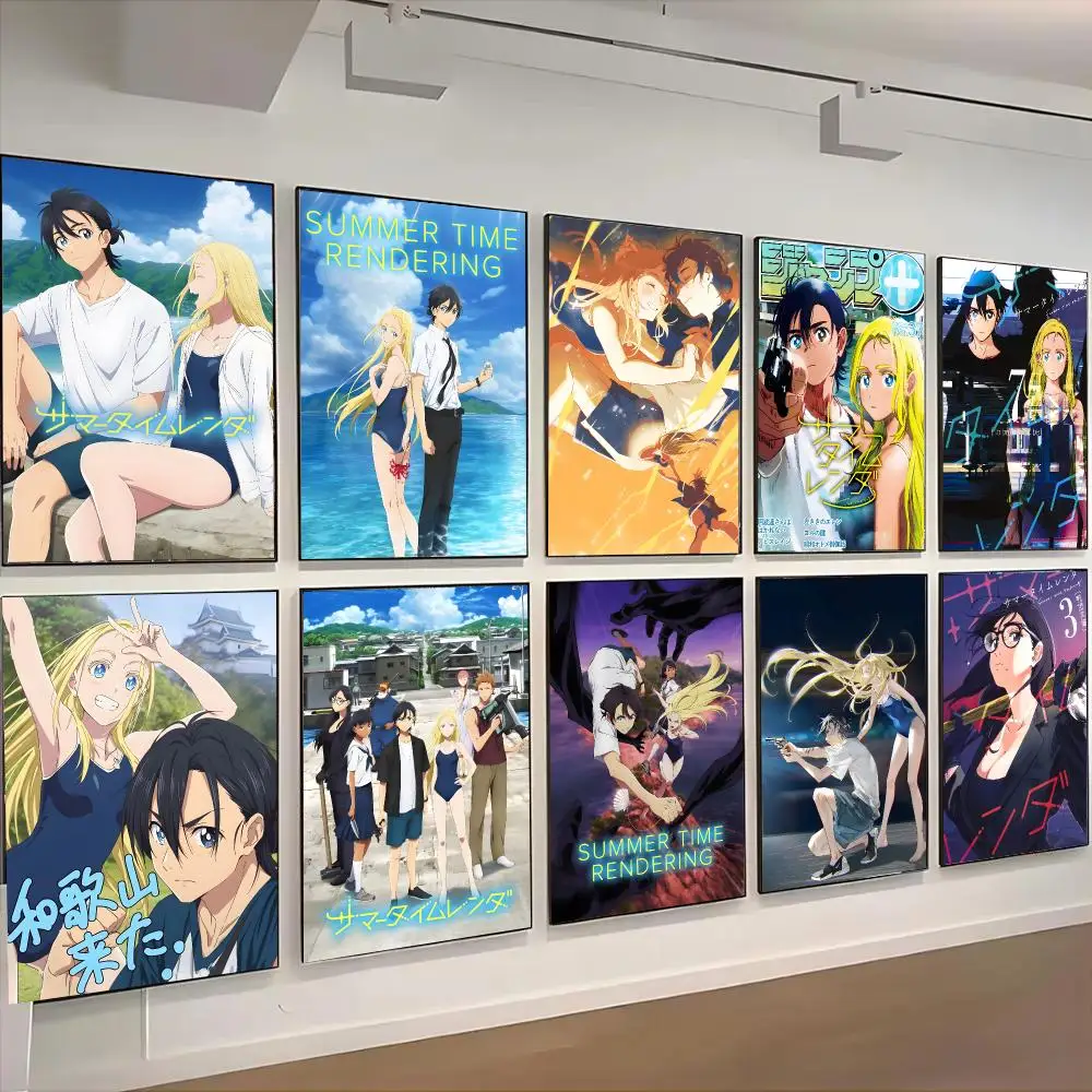 Summer Time Rendering Anime Mystery Poster Self-adhesive Advanced Aesthetic Printing Paper Wall Art for Living Room Home Decor