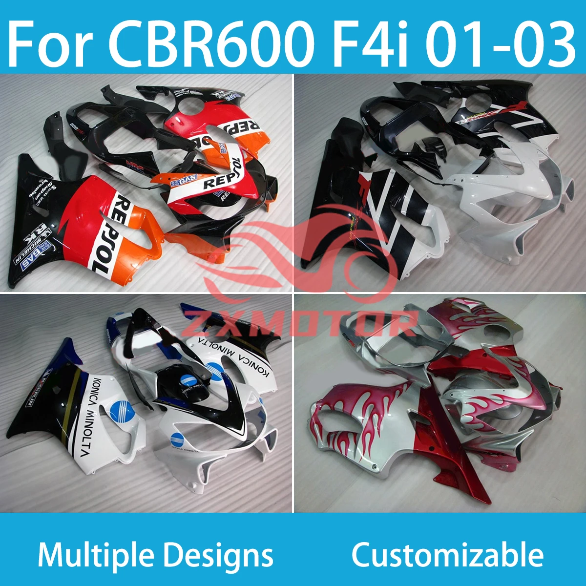 High Quality Fairing Kit for Honda CBR600 F4i 01-03 Injection Molded Fairings CBR 600 F4i 2001 2002 2003