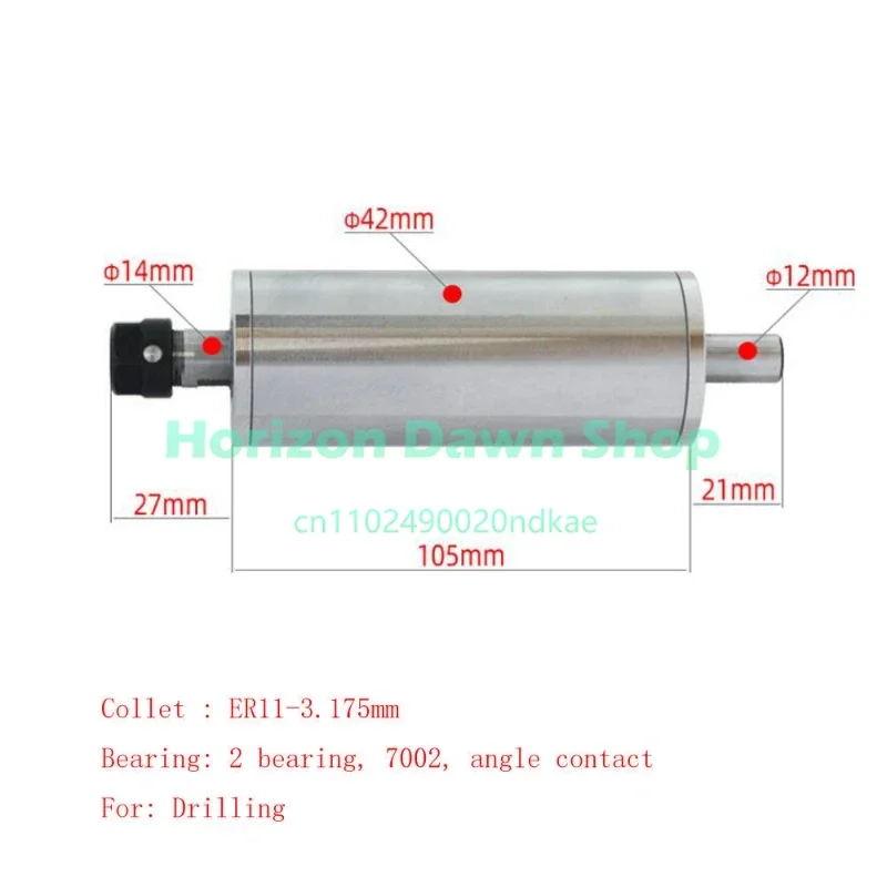ER11 42mm drilling machine spindle, high-precision engraving machine accessories