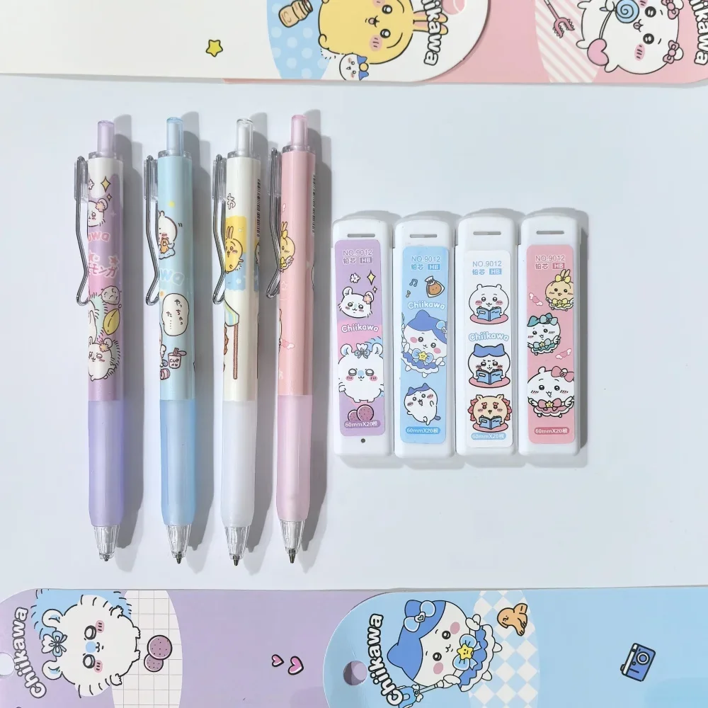 2026 Heißer Chiikawa Stylischer Automatischer Bleistift-Set Anime-Merchandise Niedlicher Mädchenhafter Schreibbleistift mit Bleistiftschutz für Schüler – Detail 5