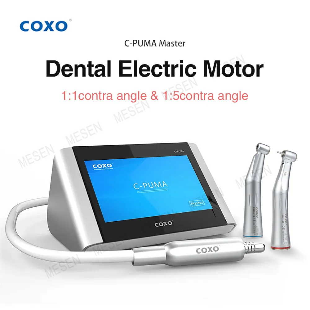

100% original COXO C-Puma Dental Master Electric Motor With 1:5 & 1:1 Contra Angle Full Touch Micromotor Dentistry Equipment