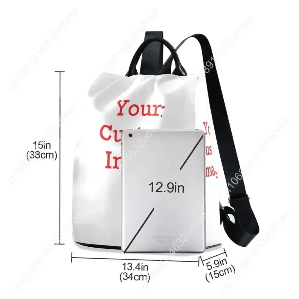 30pcs Women 's Backpack Custom Pictures 2021 New Fashion Quality Soft Leisure Travel Large Capacity Red Color Bag Purse