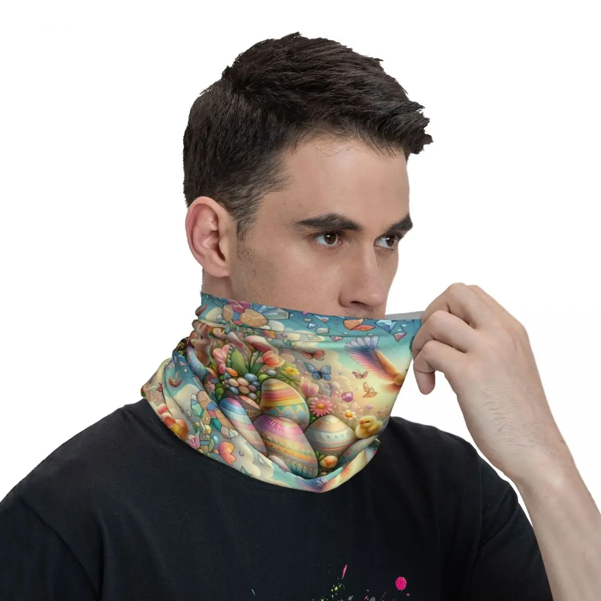 Easter Egg Scarf Neckerchief Neck Face Mask Polyester