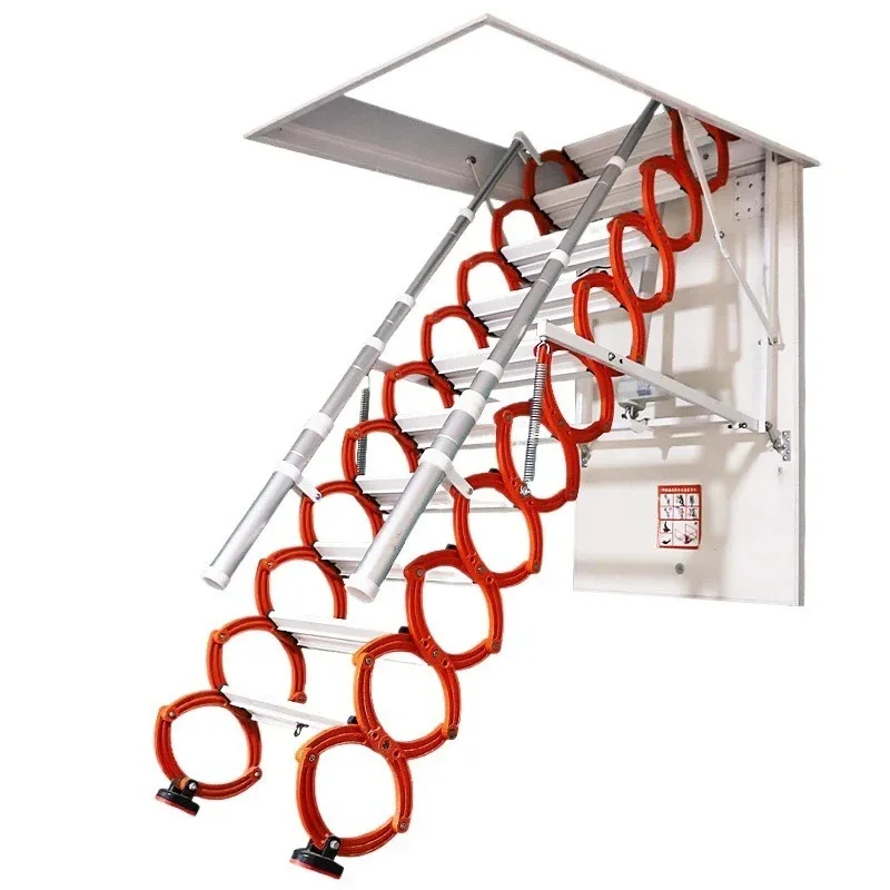 Electric Telescopic Stairs, Household Indoor Lifting and Shrinking Invisible Stretching Compound Compartment Folding Automatic