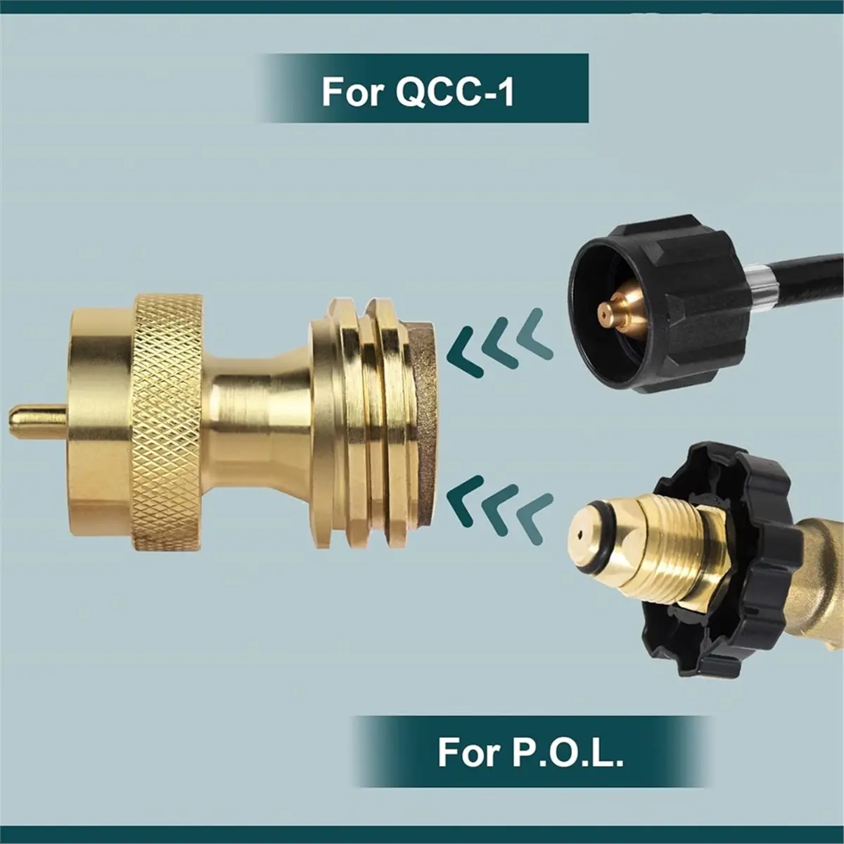 

【AT48】 NEW 1lb Propane Tank Adapter, 20lb to 1lb Converter, Hook Up Small Propane Tanks When 20lb Out, Solid Brass
