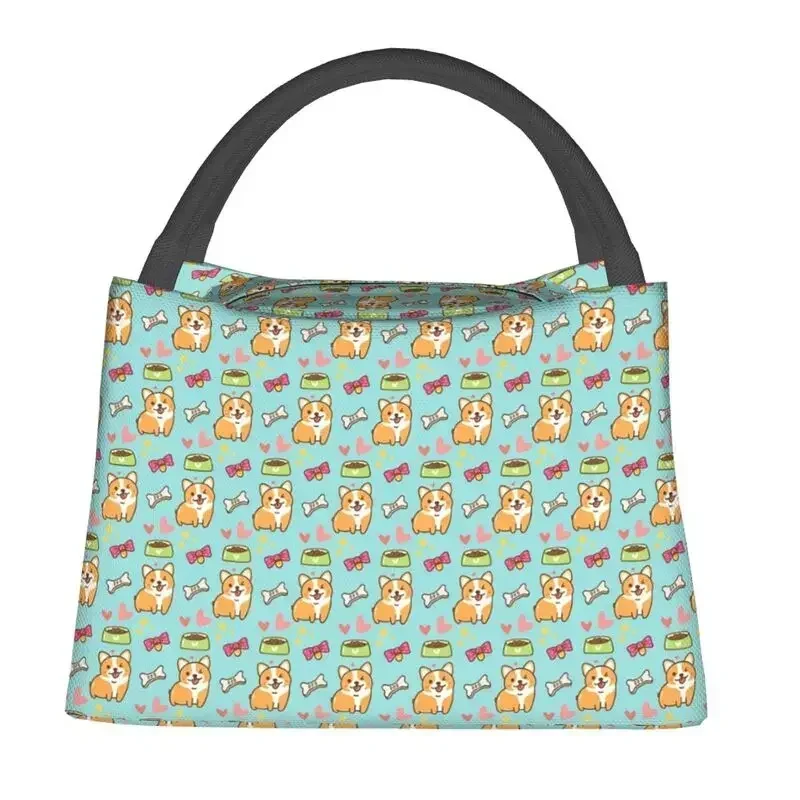 Kawaii Corgis Wink-Sac à lunch isotherme pour femme, sac fourre-tout réutilisable pour chien de compagnie mignon, glacière thermique, boîte à bento, camping en plein air, voyage