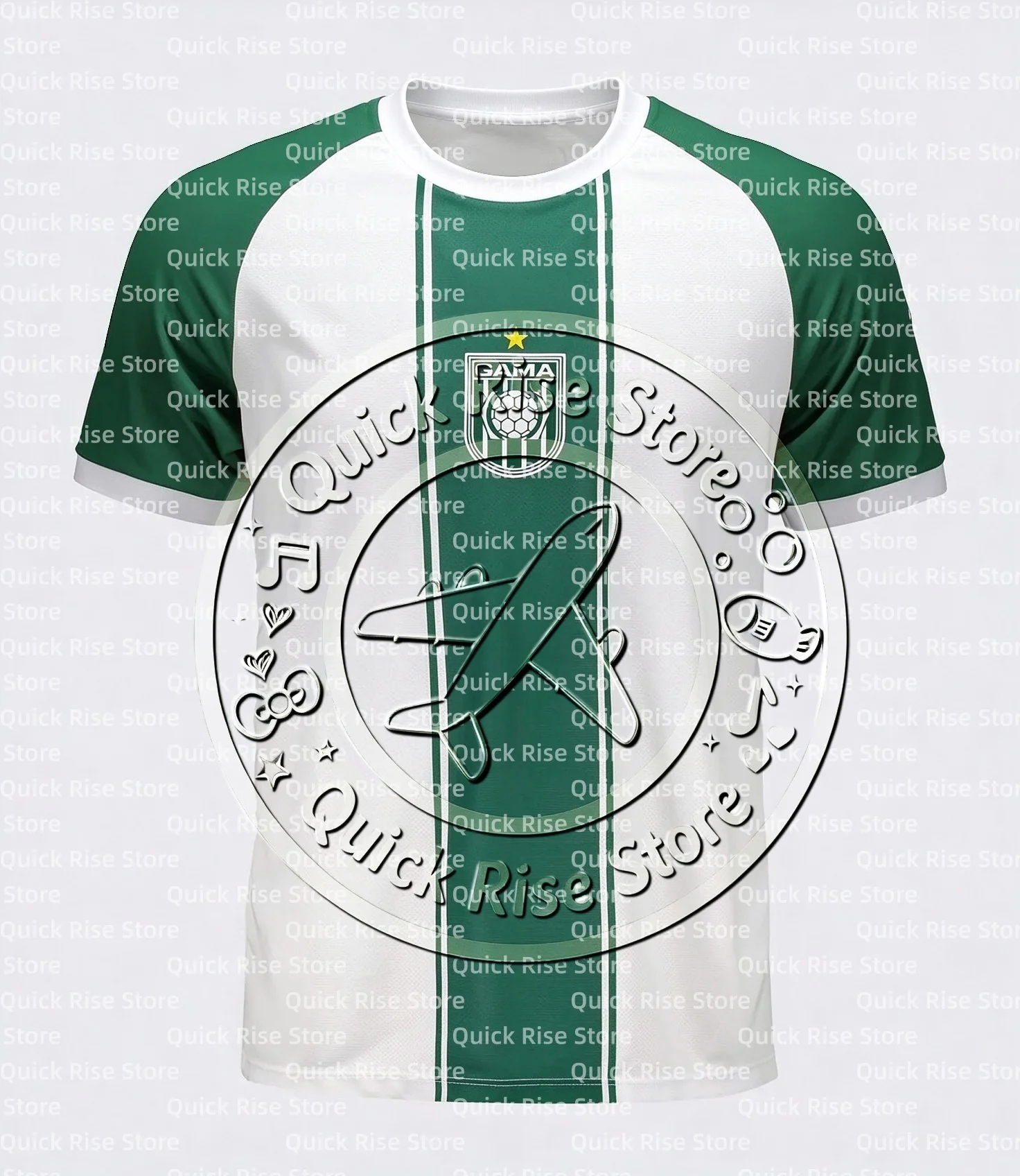 2026 SE Gama Football Jersey Men Kids Quick Dry Short Sleeve Soccer Shirt Green White Striped Sports Top Match Training Fan Wear