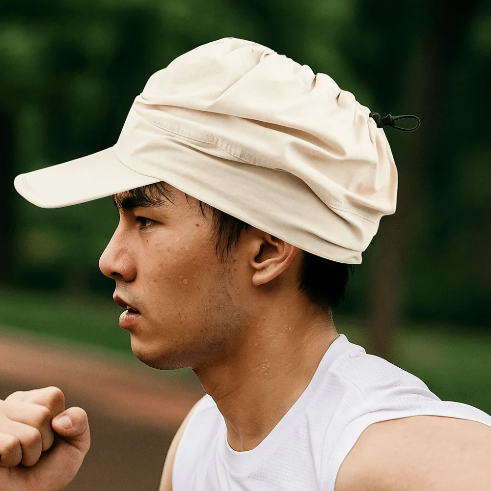 

Polyester Sunproof Empty Top Hat UV Protection Foldable Outdoor Quick Drying Hat Adjustable Solid Color Sports Men's Cap Travel