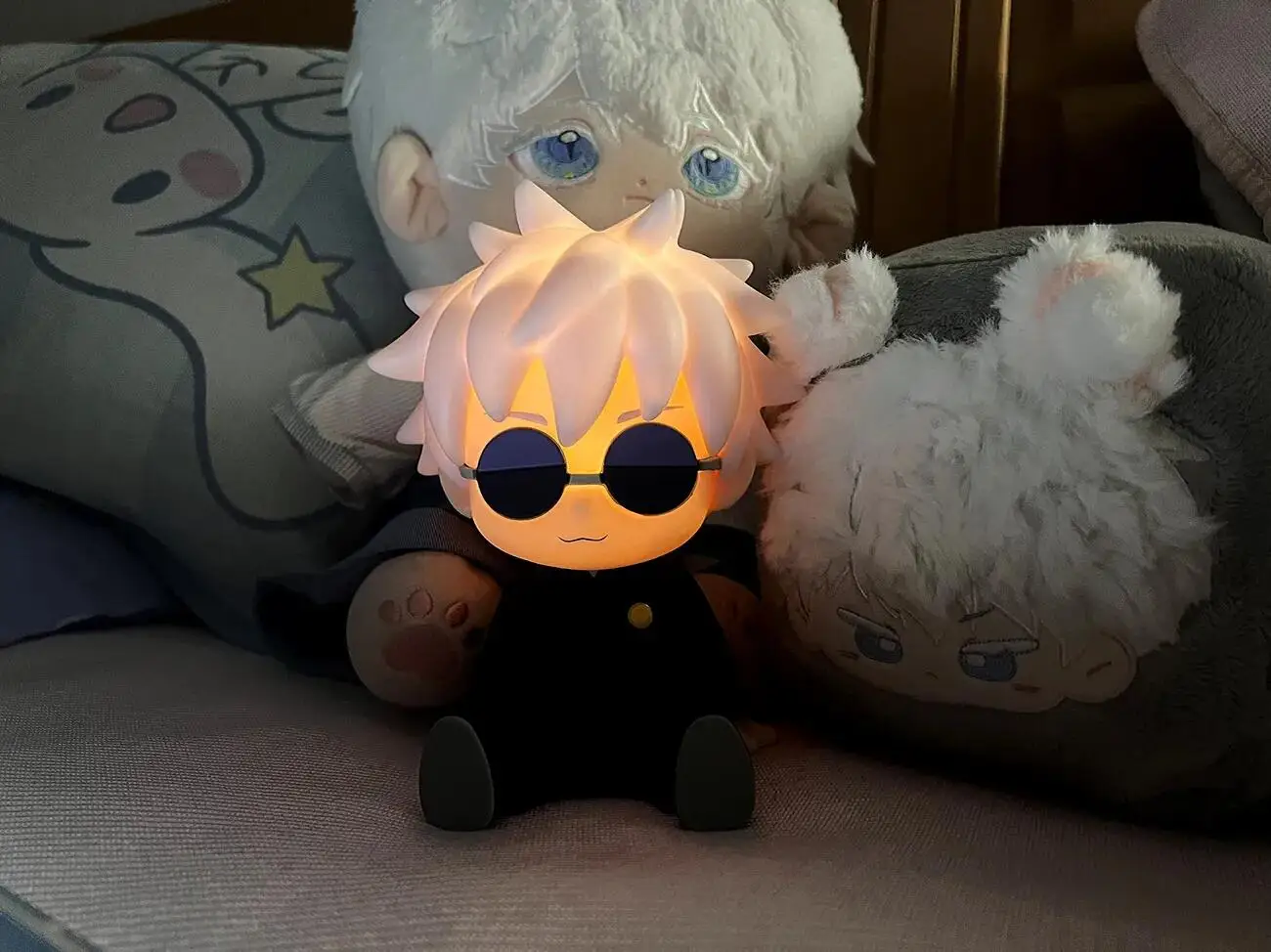 Anime Kawaii Jujutsu Kaisen Figures Satoru Gojo Night Light Collectible Ornaments Pat Light Desk Night Lamp Room Decoration Toys